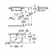 Раковина накладная 560х400 мм Grohe Bau Ceramic 39422000