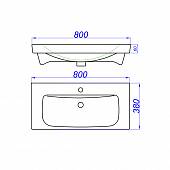 Раковина 80 см, белая, Aqwella Moduo slim 80 UM-MOD80SL/1