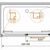 Душевой уголок 130х80 см, профиль хром, Cezares LUX-SOFT-AH-1-130/80-C-Cr-IV