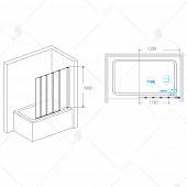 Шторка на ванну 120 см, стекло прозрачное, RGW Screens SC-21 03112112-11