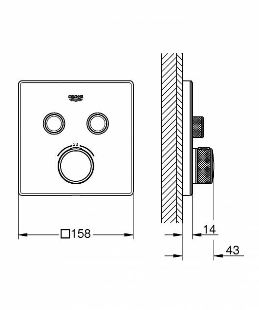 Фотография товара Grohe Grohtherm SmartControl 29156LS0Gr