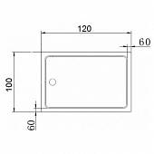 Душевой поддон 120х100 см Cezares TRAY-A-AH-120/100-15-W