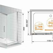 Душевой уголок 120х90 см, профиль хром, Cezares PREMIER-SOFT-AH-1-120/90-C-Cr-IV