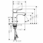 Смеситель для раковины ( д.к.) Hansgrohe Metris 31203000