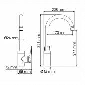 Смеситель для кухни WasserKraft Glan 6607