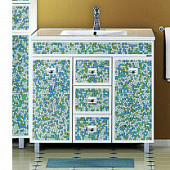 Комплект мебели 75 см, бело-голубая мозаика, Misty Жемчужина 75 П-Жем01075-3283Я-K