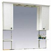 Шкаф-зеркало 105 см, белый фактурный, Misty Олимпия 105 П-Оли02105-012