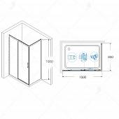 Душевой уголок 100х80 см, черный, стекло прозрачное, RGW LE-41B 34124180-14