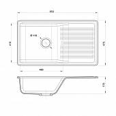 Мойка кварцевая 860*480 мм, GranFest Quarz GF-ZW-73 черный