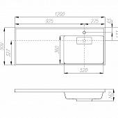 Раковина 120 см Акватон Лондри 1A72243KLH010