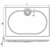 Душевой поддон 120х80 см Cezares TRAY-S-AH-120/80-56-W