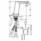 Смеситель для раковины электронный, хром, Hansgrohe Metris S 31103000