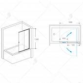 Шторка на ванну 100 см, стекло прозрачное, RGW Screens SC-40 03114010-11