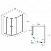 Душевой уголок 90х120 см, стекло шиншилла, RGW Classic CL-61 04096192-51