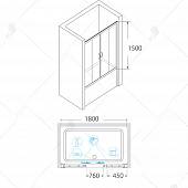 Шторка на ванну 180 см, стекло матовое, RGW Screens SC-61 01116118-21