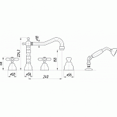 Смеситель для ванны Migliore Princeton Plus ML.PRP-8080.BR