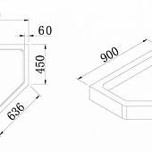 Душевой поддон 90х90 см Cezares TRAY-A-P-90-15-W0