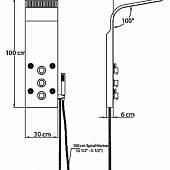 Душевая гидромассажная панель, нержавеющая сталь, Gpd DSP03
