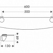 Полочка стеклянная 60 см Axor Azzur 41150520