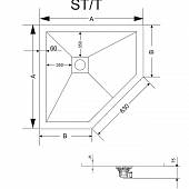 Душевой поддон 90х90 см, мрамор, RGW Stone Tray ST/T-0099M 16155099-05