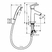 Смеситель для раковины ( д.к.) Hansgrohe Talis S 72290000