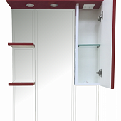 Шкаф-зеркало 75 см, красная пленка, правый, Misty Жасмин 75 R П-Жас02075-042СвП
