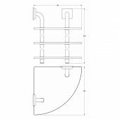 Полка угловая 3-х ярусная 26 см Ellux Avantgarde AVA 054