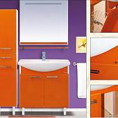 Шкаф-пенал, оранжевый, левый, с б/к, Misty Джулия 36 L Л-Джу05036-1310К1ЯЛ