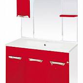Шкаф-зеркало 75 см, красная эмаль, левый, Misty Кристи 75 L П-Кри02075-041СвЛ