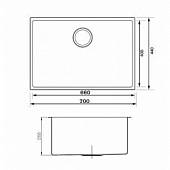 Мойка из нержавейки 700х440 мм, нержавеющая сталь, Seaman Eco Marino SME-700.A
