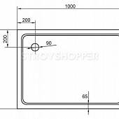 Душевой поддон 100х90 см Cezares TRAY-M-AH-100/90-35-W