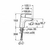 Смеситель для раковины Roca Monodin-N 5A3B98C0M