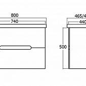 Тумба под раковину 74 см, Bianco Frassinato, BelBagno Luxury/Soft LUXURY/SOFT-800-2C-SO-BF