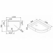 Душевой поддон 120х90 см, левый, Cezares TRAY-A-RH-120/90-550-15-W-L