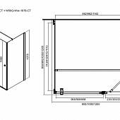 Душевая дверь в нишу с неподвижным элементом 90 см Am.Pm Inspire S W51G-E3D6-200-CT