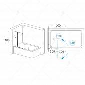 Шторка на ванну 100 см, стекло прозрачное, RGW Screens SC-11 03111110-11