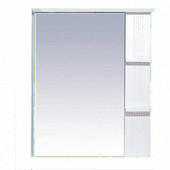 Шкаф-зеркало 75 см, белый фактурный, правый, Misty Олимпия 75 R П-Оли02075-012П