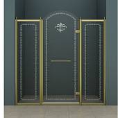 Душевая дверь в нишу 150 см, профиль бронза, правая, Cezares RETRO-B-13-150-CP-Br-R