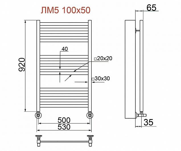 Фотография товара НИКА Modern ЛМ 5 ЛМ 5 100/50 черный мат. с вентилями