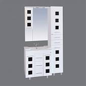 Шкаф-зеркало 90 см, белый/черный, левый, Misty Кармен 90 L П-Крм04090-2315Л