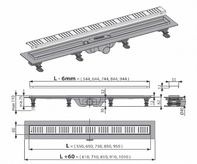 Фотография товара Alcaplast Simple APZ10-550M