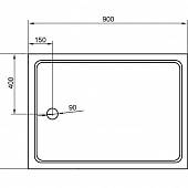 Душевой поддон 90х80 см Cezares TRAY-A-AH-90/80-15-W