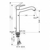 Смеситель для раковины (д.к) Hansgrohe Metris Classic 31078000