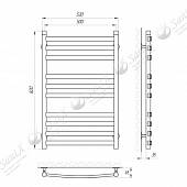 Полотенцесушитель водяной, хром Laris Кватро Классик П10 500/800