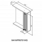 Шкаф-зеркало 75 см, белый, Damixa RedBlu Palace One M41MPR0751WG