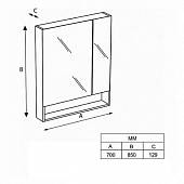 Зеркальный шкаф 70 см, фиолетовый Roca Gap ZRU9302752