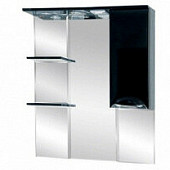 Шкаф-зеркало 75 см, черная пленка, правый, Misty Кристи 75 R П-Кри02075-022СвП
