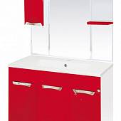 Шкаф-зеркало 75 см, красная пленка, левый, Misty Кристи 75 L П-Кри02075-042СвЛ
