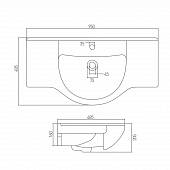 Раковина 95 см Акватон Аквастоун 95 1WH110219