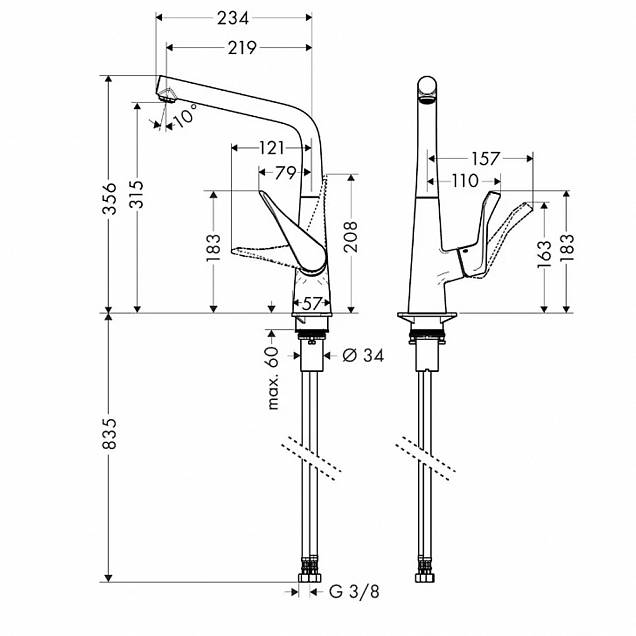 Фотография товара Hansgrohe Metris Select M71 73813800